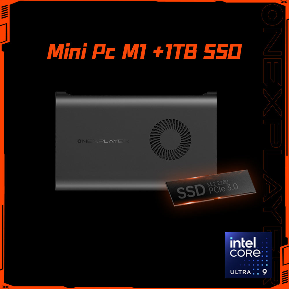 Compact and sleek OneXPlayer M1 mini PC design for versatile use.